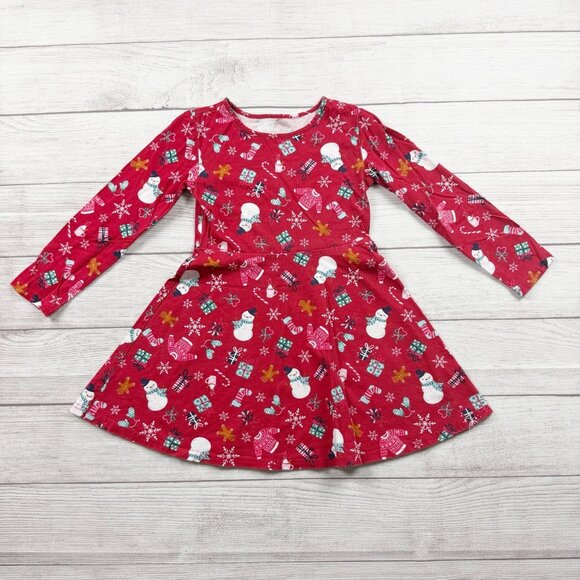Children’s Place Holiday Christmas Print Dress - Picture 1 of 3